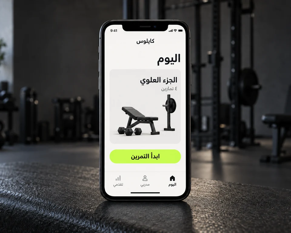 تصوّر لتطبيق كايلوس التدريبي على هاتف