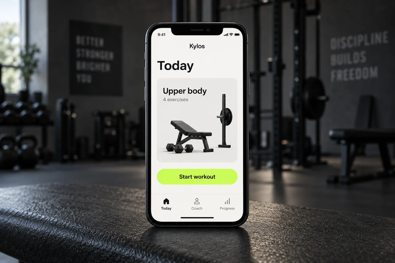 Kylos training app concept on a phone