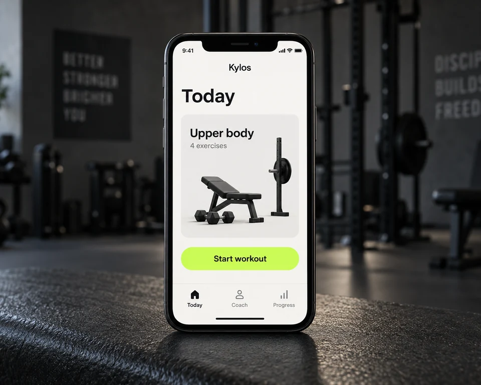 Kylos training app concept on a phone